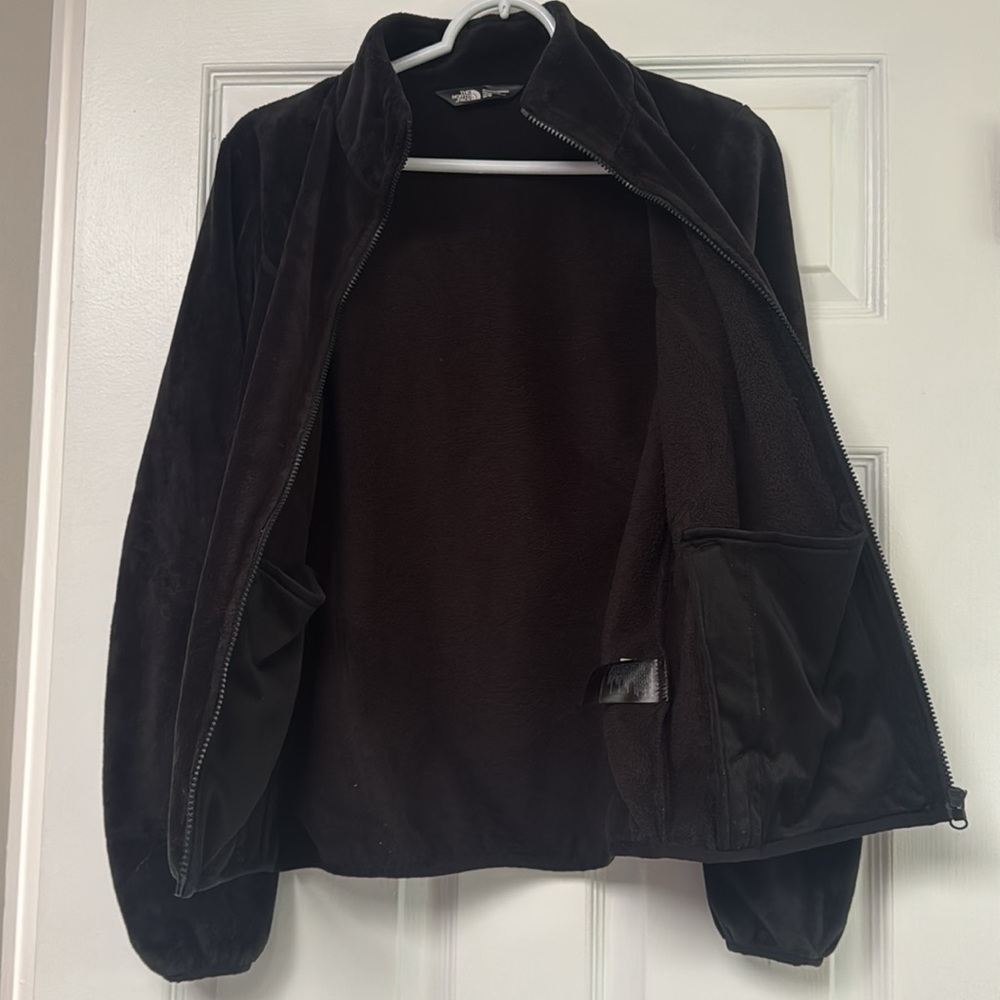 The North Face Ostio Full Zip Jacket Black w/gray Thick Fleece Medium TNF furry - Picture 4 of 5